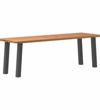 Esstisch mit Baumkanten 240x80x74cm Massivholz Eiche Rechteckig