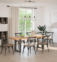 Esstisch mit Baumkanten 240x80x74cm Massivholz Eiche Rechteckig