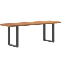 Esstisch mit Baumkanten 240x80x74cm Massivholz Eiche Rechteckig