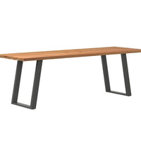 Esstisch mit Baumkanten 240x80x74cm Massivholz Eiche Rechteckig