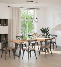 Esstisch mit Baumkanten 240x80x74cm Massivholz Eiche Rechteckig