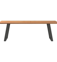 Esstisch mit Baumkanten 240x80x74cm Massivholz Eiche Rechteckig