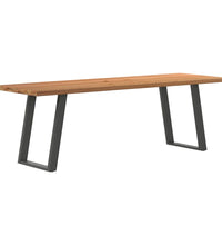 Esstisch mit Baumkanten 240x80x74cm Massivholz Eiche Rechteckig