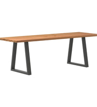 Esstisch mit Baumkanten 240x80x74 cm Massivholz Eiche