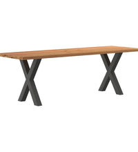 Esstisch mit Baumkanten 240x80x74cm Massivholz Eiche Rechteckig