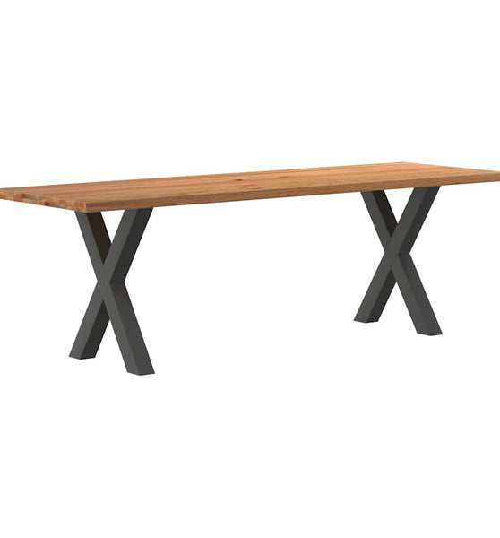 Esstisch mit Baumkanten 240x80x74cm Massivholz Eiche Rechteckig