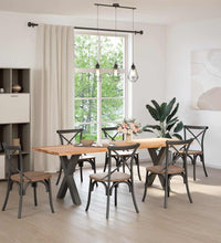 Esstisch mit Baumkanten 240x80x74cm Massivholz Eiche Rechteckig