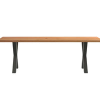 Esstisch mit Baumkanten 240x80x74cm Massivholz Eiche Rechteckig