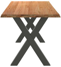 Esstisch mit Baumkanten 240x80x74cm Massivholz Eiche Rechteckig