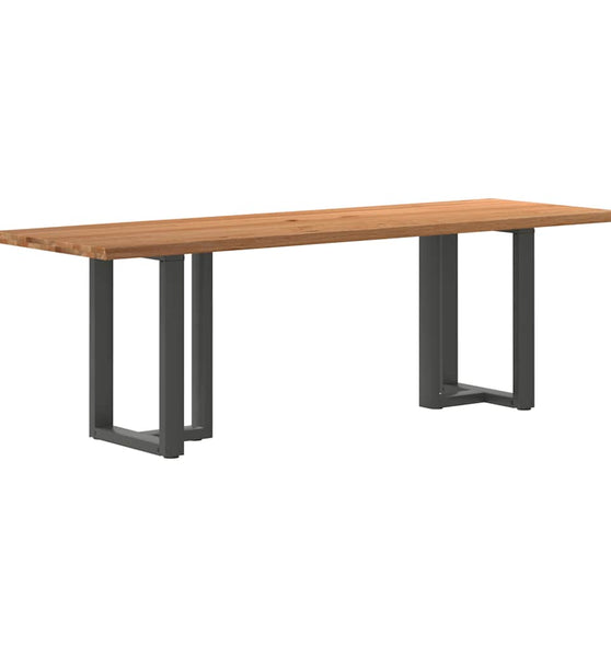 Esstisch mit Baumkanten 240x80x74cm Massivholz Eiche Rechteckig