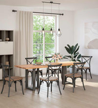 Esstisch mit Baumkanten 240x80x74cm Massivholz Eiche Rechteckig