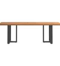 Esstisch mit Baumkanten 240x80x74cm Massivholz Eiche Rechteckig