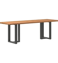 Esstisch mit Baumkanten 240x80x74cm Massivholz Eiche Rechteckig