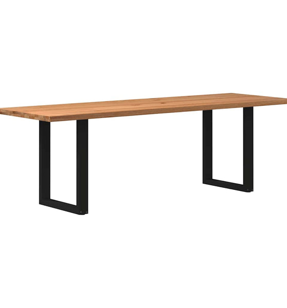 Esstisch mit Baumkanten 240x80x74cm Massivholz Eiche Rechteckig