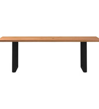 Esstisch mit Baumkanten 240x80x74cm Massivholz Eiche Rechteckig