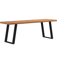 Esstisch mit Baumkanten 240x80x74cm Massivholz Eiche Rechteckig