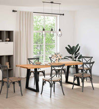 Esstisch mit Baumkanten 240x80x74 cm Massivholz Eiche