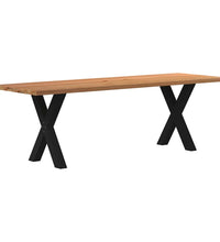 Esstisch mit Baumkanten 240x80x74cm Massivholz Eiche Rechteckig