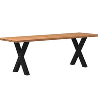 Esstisch mit Baumkanten 240x80x74cm Massivholz Eiche Rechteckig