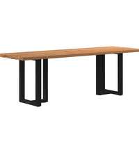 Esstisch mit Baumkanten 240x80x74cm Massivholz Eiche Rechteckig