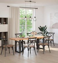 Esstisch mit Baumkanten 240x80x74cm Massivholz Eiche Rechteckig