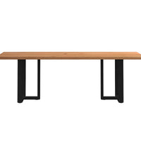 Esstisch mit Baumkanten 240x80x74cm Massivholz Eiche Rechteckig