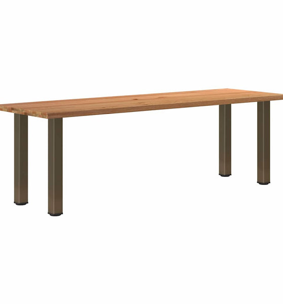 Esstisch mit Baumkanten 240x80x74cm Massivholz Eiche Rechteckig