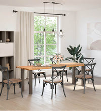 Esstisch mit Baumkanten 240x80x74cm Massivholz Eiche Rechteckig