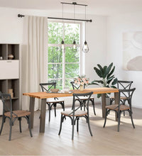 Esstisch mit Baumkanten 240x80x74cm Massivholz Eiche Rechteckig