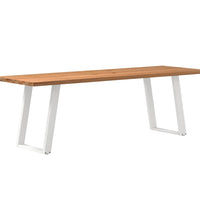 Esstisch mit Baumkanten 240x80x74cm Massivholz Eiche Rechteckig