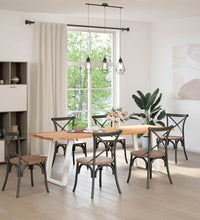 Esstisch mit Baumkanten 240x80x74cm Massivholz Eiche Rechteckig