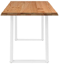 Esstisch mit Baumkanten 240x80x74cm Massivholz Eiche Rechteckig