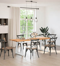 Esstisch mit Baumkanten 240x80x74 cm Massivholz Eiche