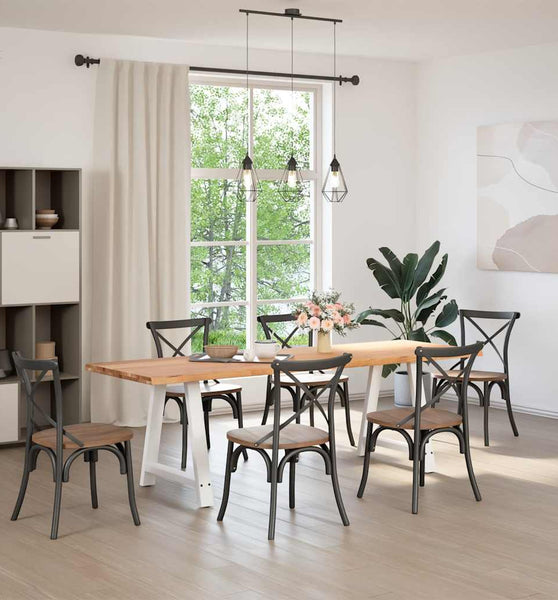 Esstisch mit Baumkanten 240x80x74cm Massivholz Eiche Rechteckig