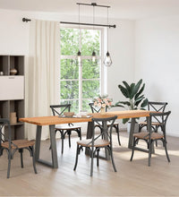 Esstisch Hellbraun 280x80x74 cm Massivholz Eiche Rechteckig