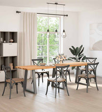 Esstisch mit Baumkanten 280x80x74 cm Massivholz Eiche