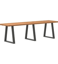 Esstisch mit Baumkanten 280x80x74 cm Massivholz Eiche