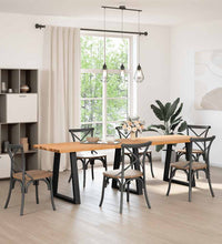 Esstisch mit Baumkanten 280x80x74 cm Massivholz Eiche