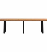 Esstisch mit Baumkanten 280x80x74 cm Massivholz Eiche