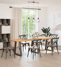 Esstisch mit Baumkanten 280x80x74 cm Massivholz Eiche