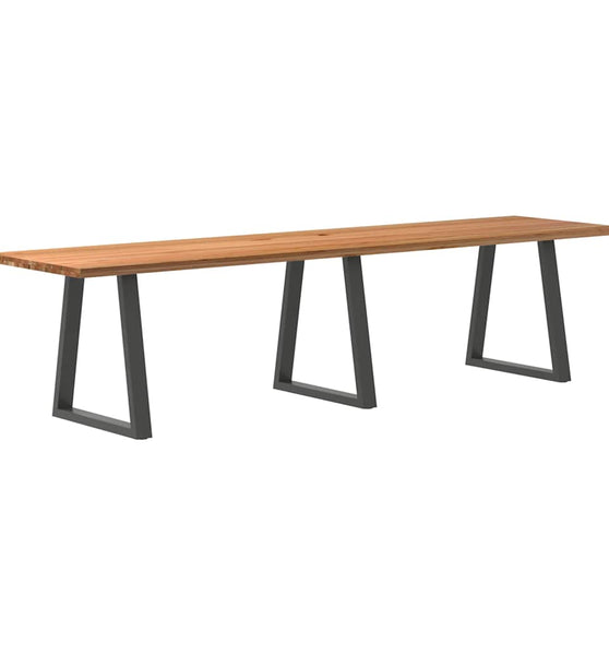 Esstisch Hellbraun 320x80x74 cm Massivholz Eiche Rechteckig