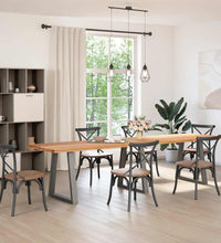 Esstisch Hellbraun 320x80x74 cm Massivholz Eiche Rechteckig