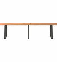 Esstisch Hellbraun 320x80x74 cm Massivholz Eiche Rechteckig