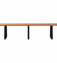 Esstisch Hellbraun 320x80x74 cm Massivholz Eiche Rechteckig