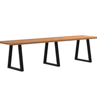 Esstisch Hellbraun 320x80x74 cm Massivholz Eiche Rechteckig