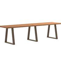 Esstisch Hellbraun 320x80x74 cm Massivholz Eiche Rechteckig