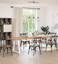 Esstisch Hellbraun 320x80x74 cm Massivholz Eiche Rechteckig