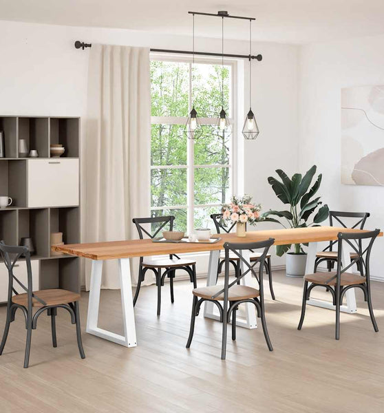 Esstisch Hellbraun 320x80x74 cm Massivholz Eiche Rechteckig