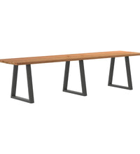 Esstisch mit Baumkanten 320x80x74 cm Massivholz Eiche