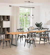 Esstisch mit Baumkanten 320x80x74 cm Massivholz Eiche